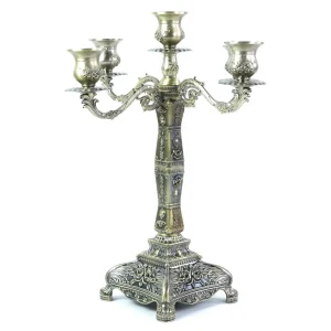 Elegant 5-Arms Bronze Candelabra | Versatile Candle Holder for Weddings, Home Decor, and Special Occasions