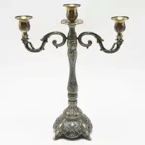 Home Bronze Candelabra Metal 3-arms Candle Holder Wedding Decoration